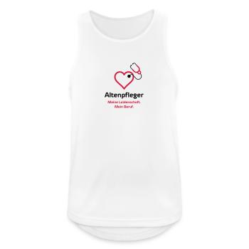 Altenpfleger - Männer Tank Top atmungsaktiv - Weiß - Vorne - Nick (188cm)