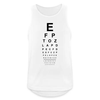 Augenest Lunettes Opticiens lire les lettres ABC - Débardeur respirant Homme - blanc - Devant - Nick (188cm)