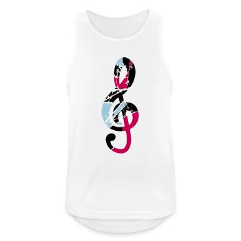 Musik Notenschlüssel Note Melodie Musiknote Sound - Männer Tank Top atmungsaktiv - Weiß - Vorne - Nick (188cm)
