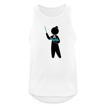 Ein Lehrer oder Professor schult sein Publikum - Männer Tank Top atmungsaktiv - Weiß - Vorne - Nick (188cm)