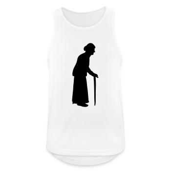 Old granny with a walking stick cane - Men's Breathable Tank Top - white - Front - Nick (188cm)