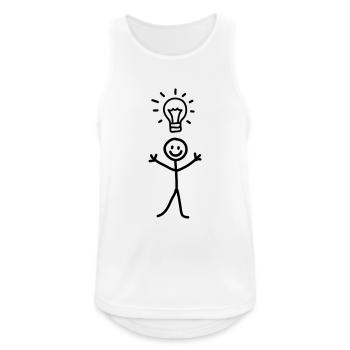 Männchen Idee - line - Männer Tank Top atmungsaktiv - Weiß - Vorne - Nick (188cm)