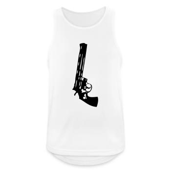 Waffe Pistole - Männer Tank Top atmungsaktiv - Weiß - Vorne - Nick (188cm)