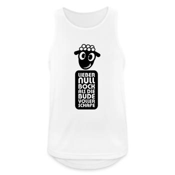 Null Bock - Männer Tank Top atmungsaktiv - Weiß - Vorne - Nick (188cm)