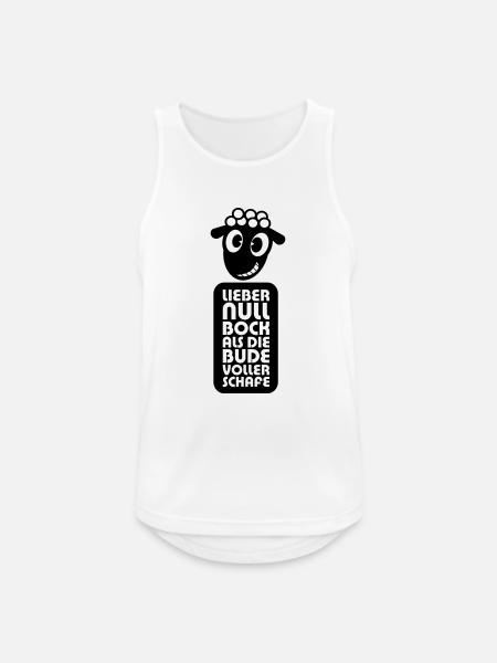 Null Bock - Männer Tank Top atmungsaktiv - Weiß