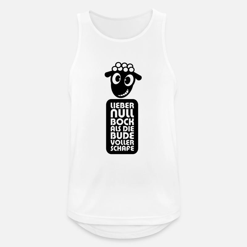 Null Bock - Männer Tank Top atmungsaktiv - Weiß