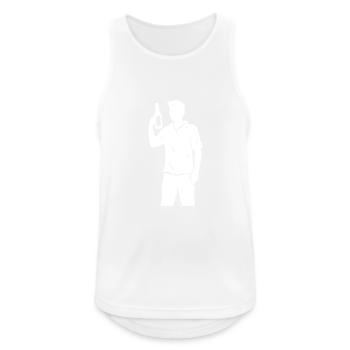Drinking Team Bottle - Men's Breathable Tank Top - white - Front - Nick (188cm)