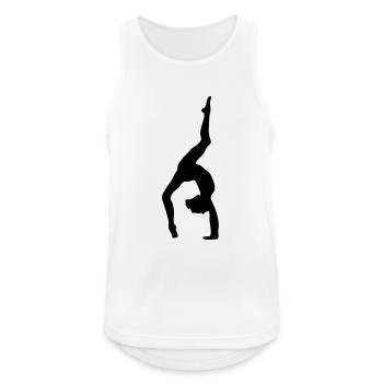 Kunstturnen Bodenturnen Fitness Sport Gymnastic - Männer Tank Top atmungsaktiv - Weiß - Vorne - Nick (188cm)