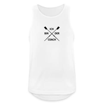 Ruder Coach - Männer Tank Top atmungsaktiv - Weiß - Vorne - Nick (188cm)