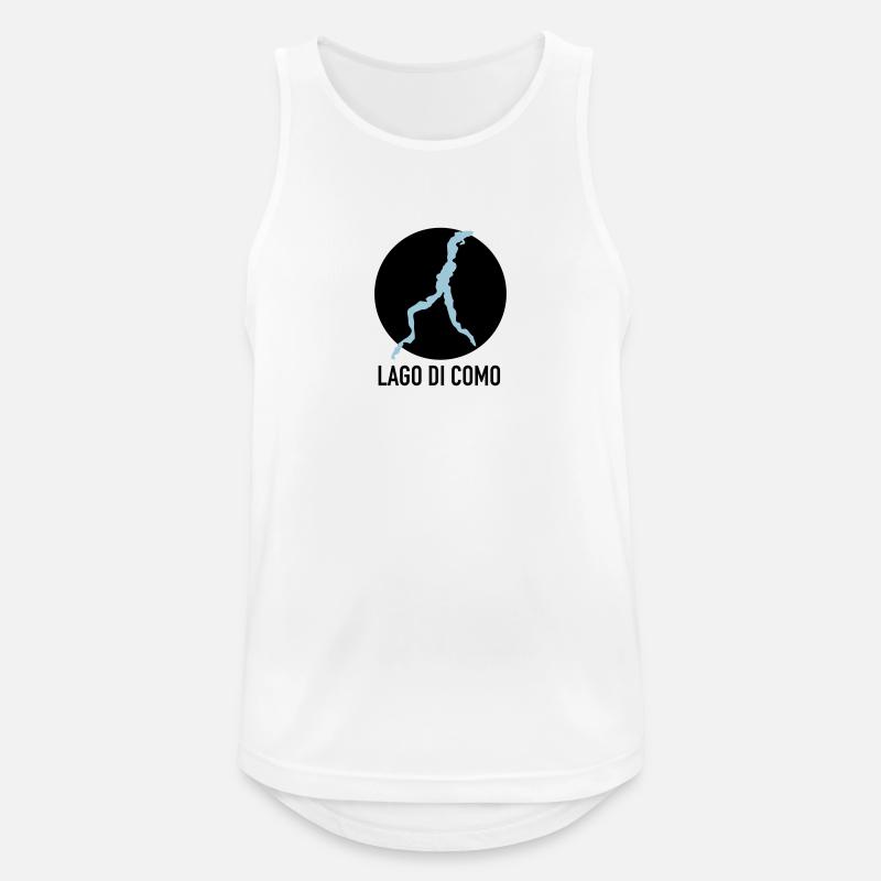 LAGO DI COMO - Comer See - Männer Tank Top atmungsaktiv - Weiß