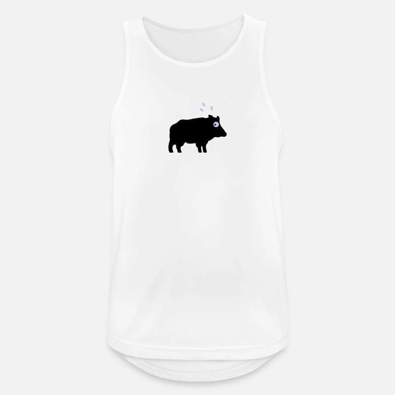 Angstschwitzendes Wildschwein - Männer Tank Top atmungsaktiv - Weiß