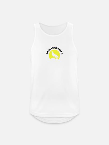 moon wolf_einer_heult_immer - Men's Breathable Tank Top - white