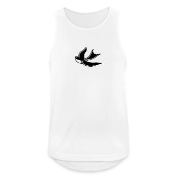 Schwalbe – Eleganter Vogel im Flug als Silhouette - Männer Tank Top atmungsaktiv - Weiß - Vorne - Nick (188cm)