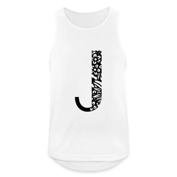 Buchstabe J - Männer Tank Top atmungsaktiv - Weiß - Vorne - Nick (188cm)