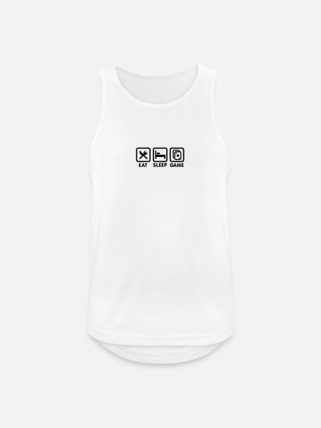 Eat - Sleep - Game \ poker game - Men's Breathable Tank Top - white