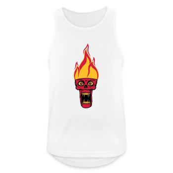 monster hoelle evil horror halloween head face - Men's Breathable Tank Top - white - Front - Nick (188cm)