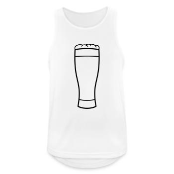 glass drink logo design beer jug octoberfest dri - Men's Breathable Tank Top - white - Front - Nick (188cm)