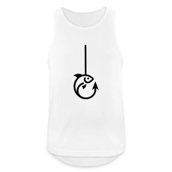 Fish on the hook - Men's Breathable Tank Top - white - Front - Nick (188cm)