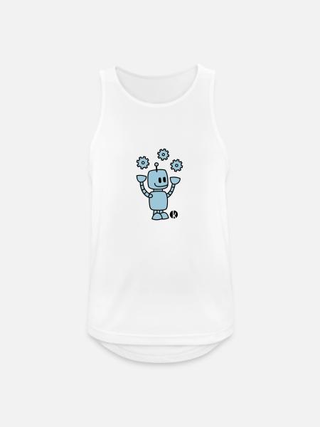 Happy Robot (2c) - Men's Breathable Tank Top - white
