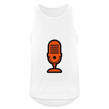 Microphone Symbole Journaliste Podcast - Débardeur respirant Homme - blanc - Devant - Nick (188cm)