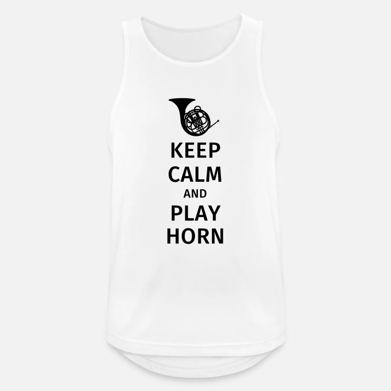 keep calm and play horn - Männer Tank Top atmungsaktiv - Weiß