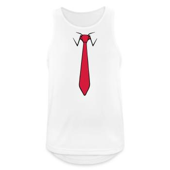 Krawatte - Männer Tank Top atmungsaktiv - Weiß - Vorne - Nick (188cm)