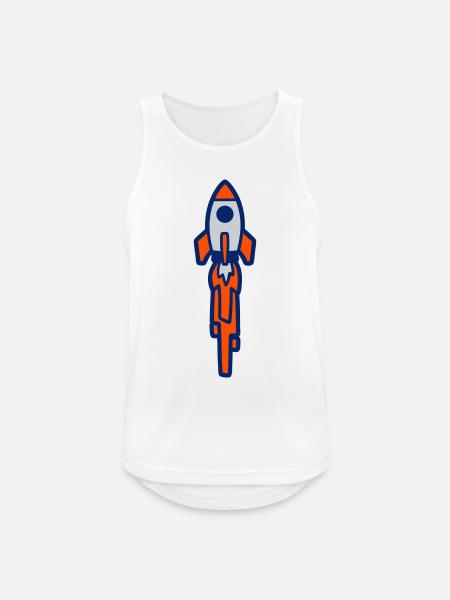 Launching Rocket Silhouette - Men's Breathable Tank Top - white