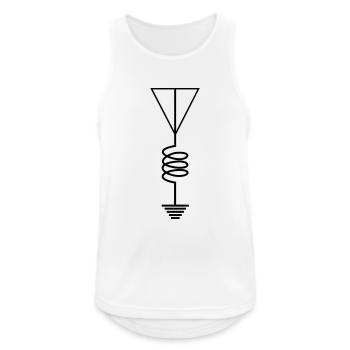 Logo radio amateur - Débardeur respirant Homme - blanc - Devant - Nick (188cm)