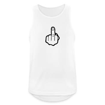 Finger, Fuck you (cheap!) - Débardeur respirant Homme - blanc - Devant - Nick (188cm)