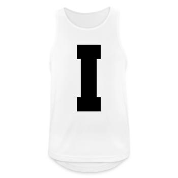 I - majuscule simple, gras et serif - Débardeur respirant Homme - blanc - Devant - Nick (188cm)