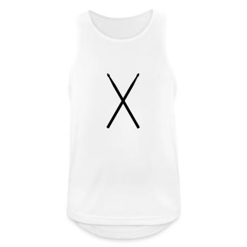 Drumsticks-drum poles for drummers - Men's Breathable Tank Top - white - Front - Nick (188cm)
