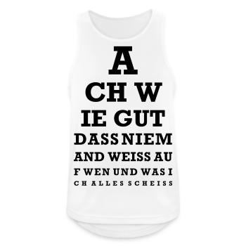 Sehtest - ach wie gut ... - Männer Tank Top atmungsaktiv - Weiß - Vorne - Nick (188cm)