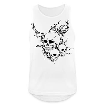 skull_flower02 - Männer Tank Top atmungsaktiv - Weiß - Vorne - Nick (188cm)