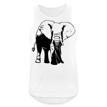 Elefant - Elephant - Männer Tank Top atmungsaktiv - Weiß - Vorne - Nick (188cm)