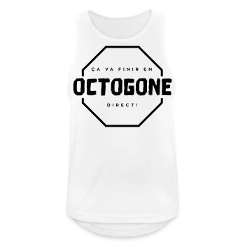 Ça va finir en octogone direct ! - Débardeur respirant Homme - blanc - Devant - Nick (188cm)