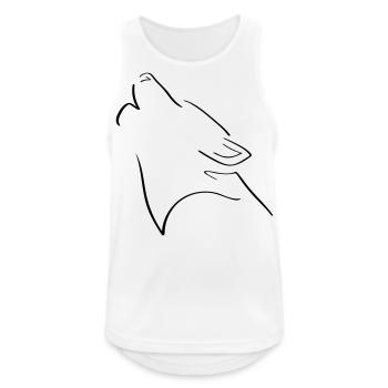 Wolf Line Art - Minimaliste - Débardeur respirant Homme - blanc - Devant - Nick (188cm)