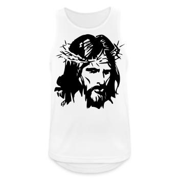 Jesus Christ - Männer Tank Top atmungsaktiv - Weiß - Vorne - Nick (188cm)