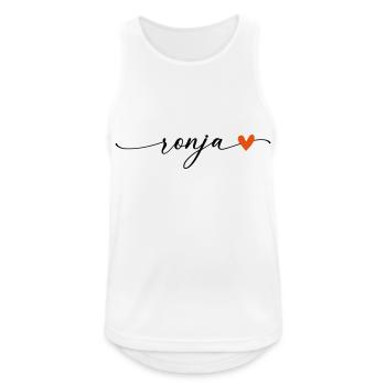 Ronja Name Kalligrafie Schrift - Männer Tank Top atmungsaktiv - Weiß - Vorne - Nick (188cm)