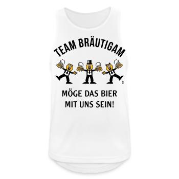 Team Bräutigam (Karikatur / Bier Mit Uns / 3C / B) - Männer Tank Top atmungsaktiv - Weiß - Vorne - Nick (188cm)