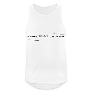 Karma - Männer Tank Top atmungsaktiv - Weiß - Vorne - Nick (188cm)