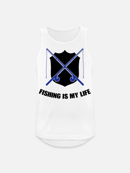 Fishing Wappen - Männer Tank Top atmungsaktiv - Weiß