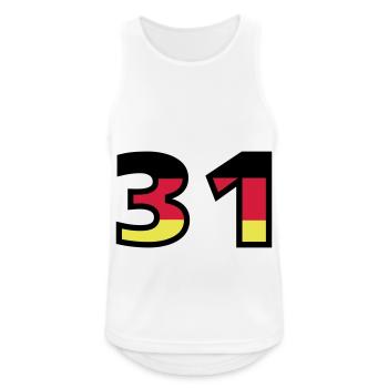 31 Numéro Allemagne Jersey - Débardeur respirant Homme - blanc - Devant - Nick (188cm)