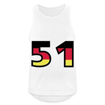 51 Zahl Deutschland Trikot - Männer Tank Top atmungsaktiv - Weiß - Vorne - Nick (188cm)