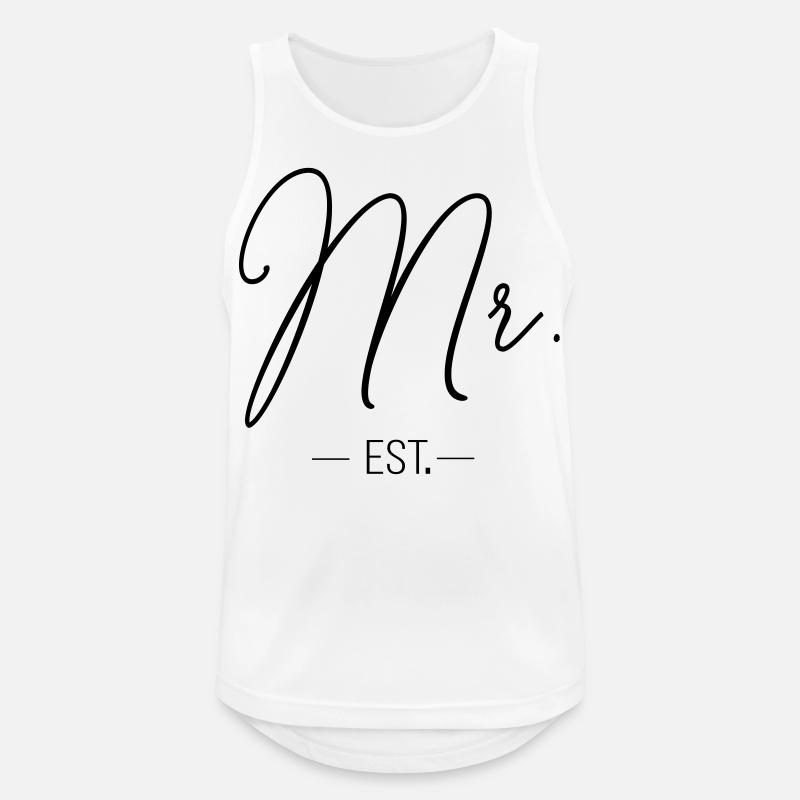 mr_est - Männer Tank Top atmungsaktiv - Weiß
