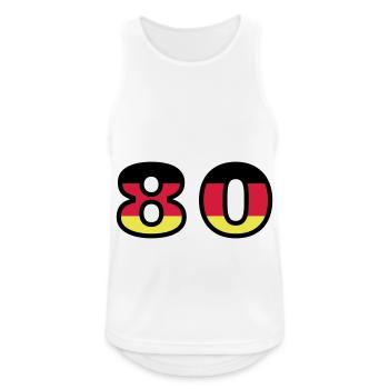80 Zahl Deutschland Trikot - Männer Tank Top atmungsaktiv - Weiß - Vorne - Nick (188cm)