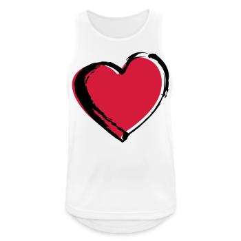 Graffiti Herz; Heart - Débardeur respirant Homme - blanc - Devant - Nick (188cm)