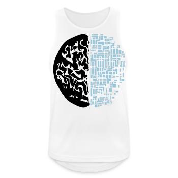 conception noir digital android synthétique robot - Débardeur respirant Homme - blanc - Devant - Nick (188cm)