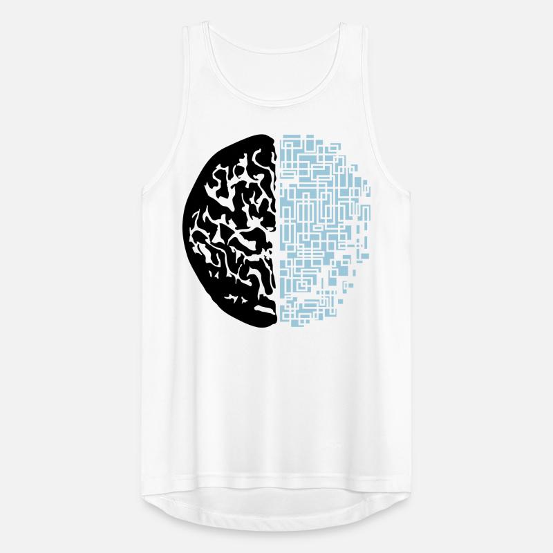 design black digital android synthetic robot Men's Breathable Tank Top