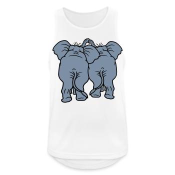 amoureux couple paerchen 2 éléphants de hinte - Débardeur respirant Homme - blanc - Devant - Nick (188cm)