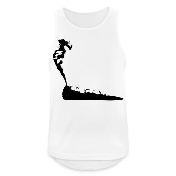 Weed smoking - lettering with picture - Men's Breathable Tank Top - white - Front - Nick (188cm)